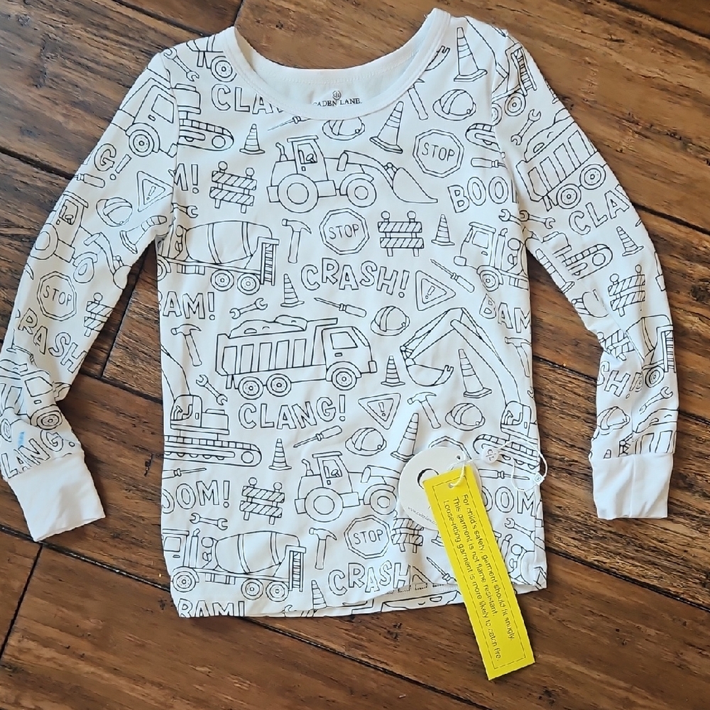 NWT Caden Lane Construction‎ Print Long Sleeve Shirt